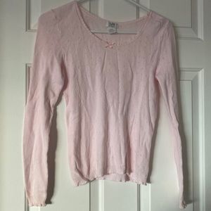 Baby pink long sleeve with lace and eyelet detailing
